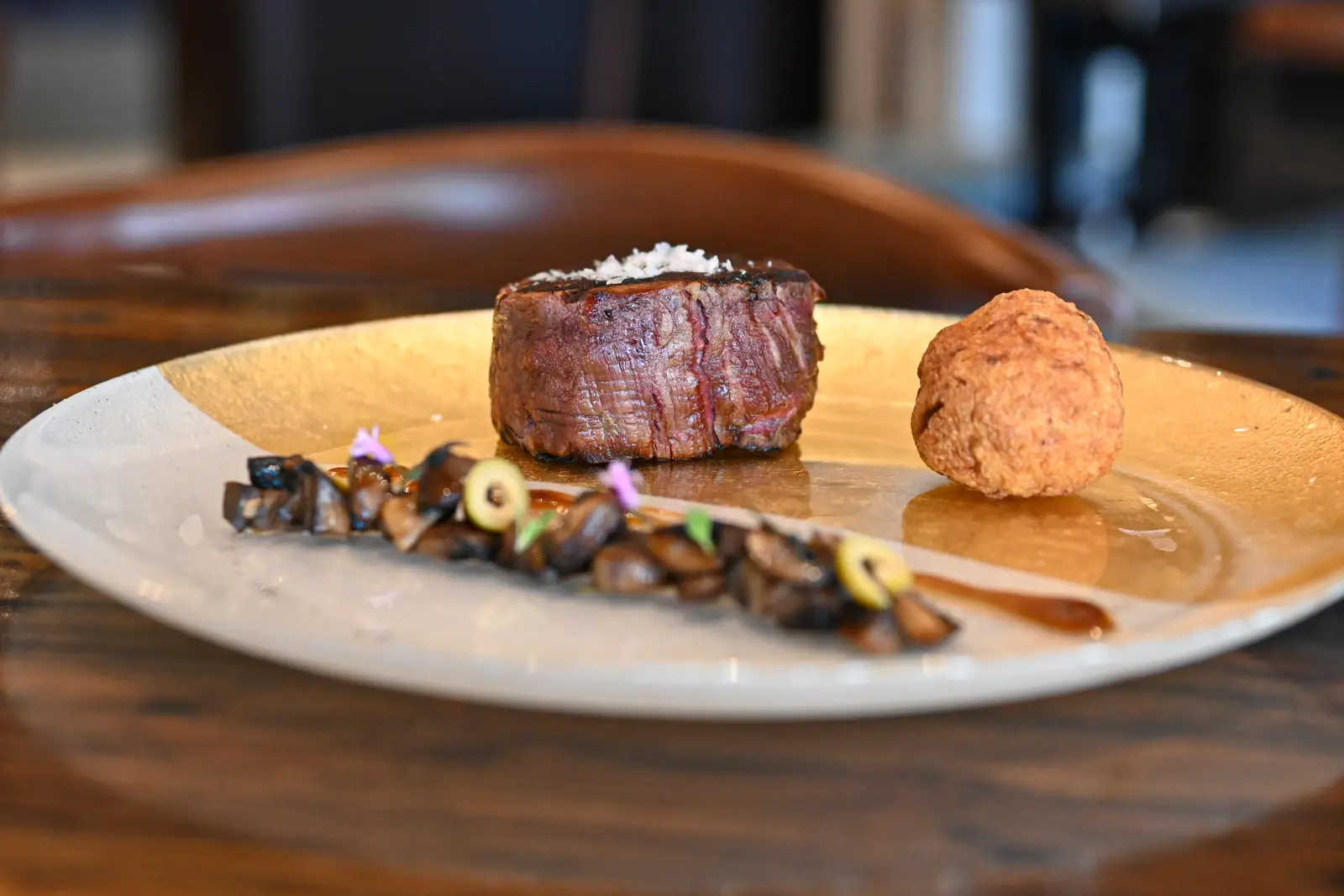 Grilled beef with seasonal garnishes